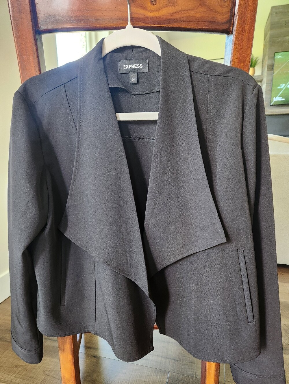 Express Black Draped Open-Front Blazer